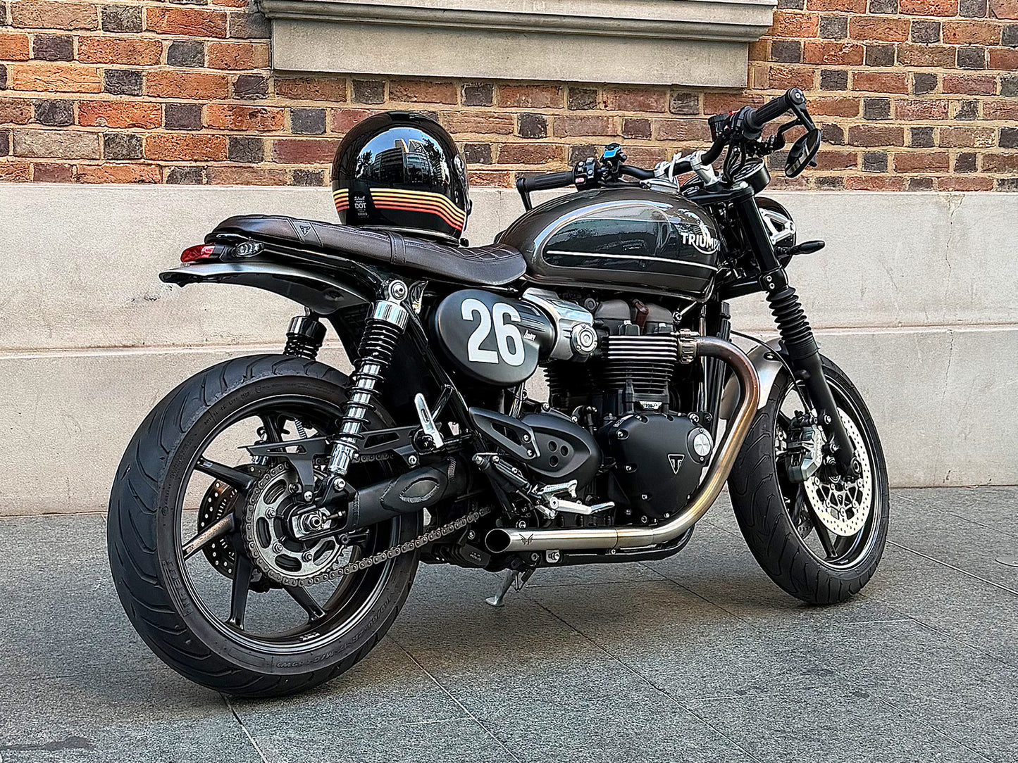Triumph Speed Twin 1200 Number Plate Side Panel Custom Racing Number Image Gallery 1 Rear View matte black
