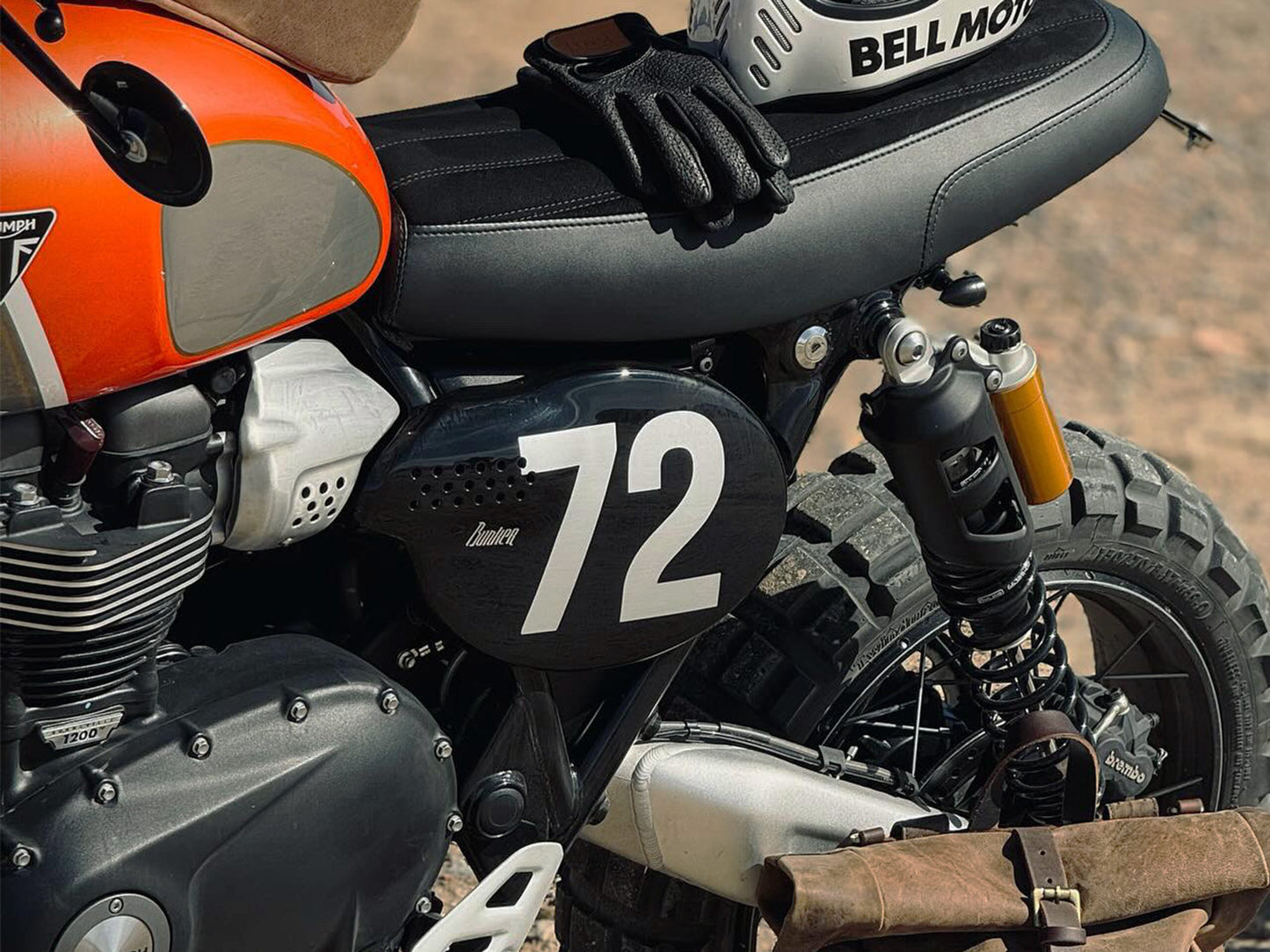 Triumph 1200 XE X C Number Plate Side Cover on motorcycle