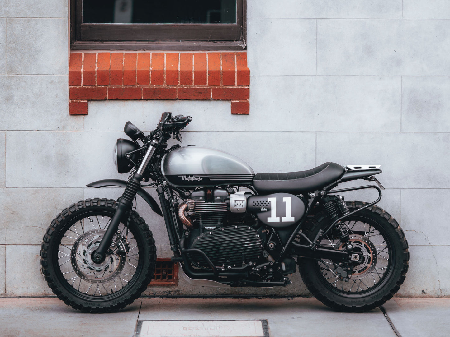 Triumph Street Scrambler PA12 Numberplate Side cover Left side view matte BLACK Changing racing numbers