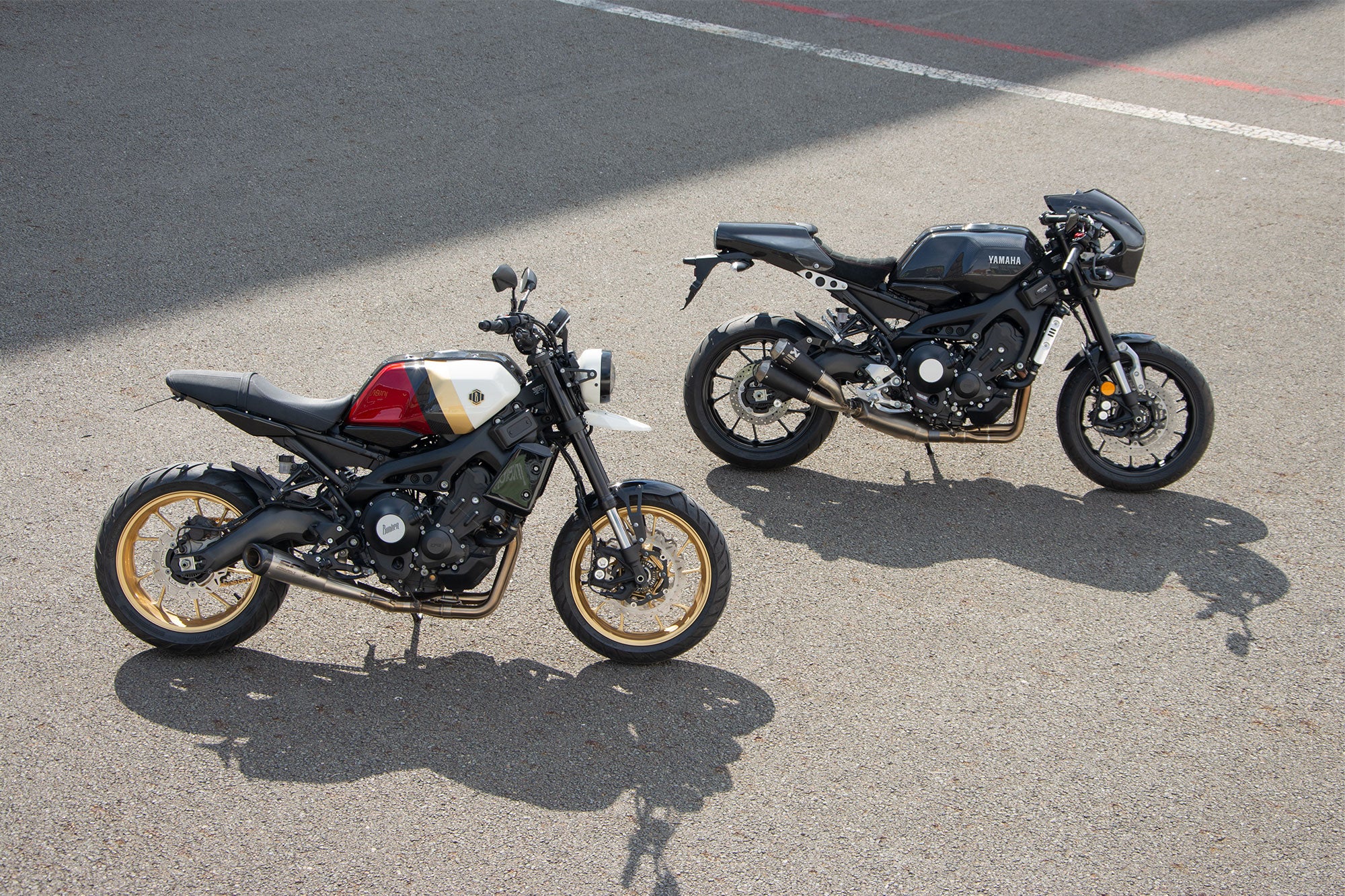 Yamaha xsr900 abarth version and Chimera version side by side
