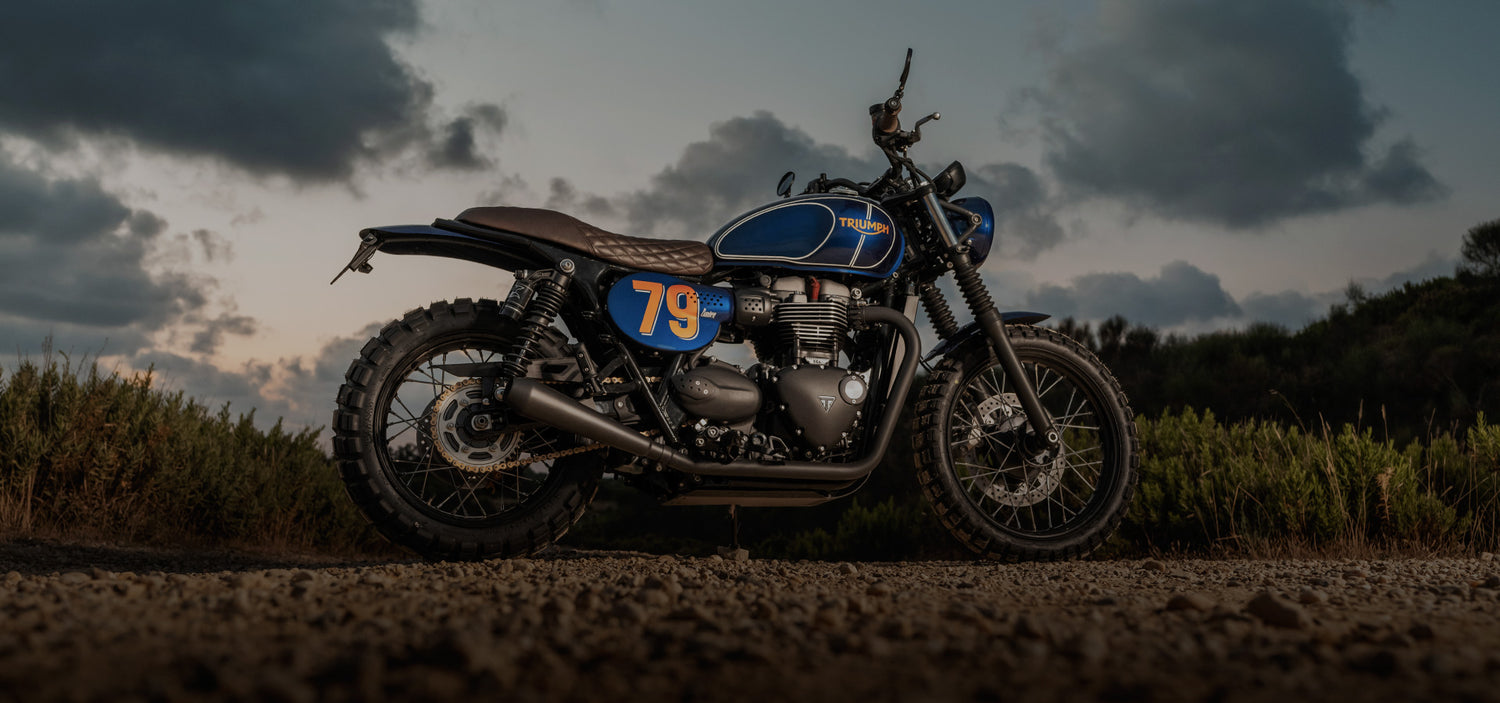 Triumph Street Scrambler Front and rear mudguard side panel number plate accessories header image