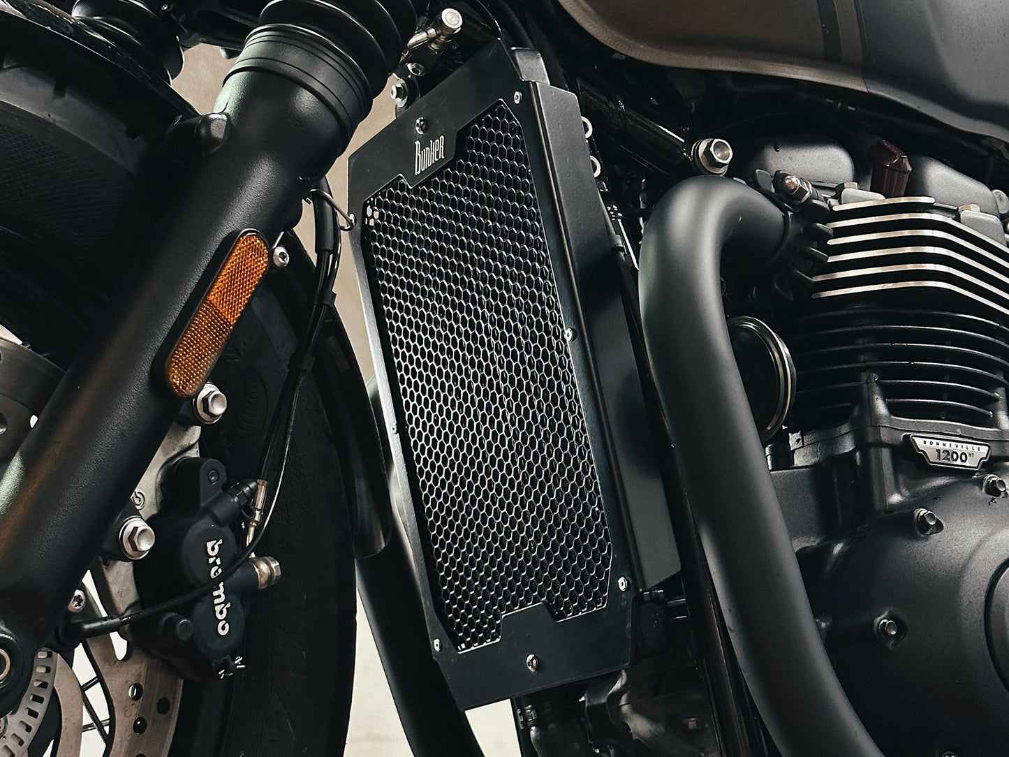 Triumph Radiator Guard 1200 Bobber Close up