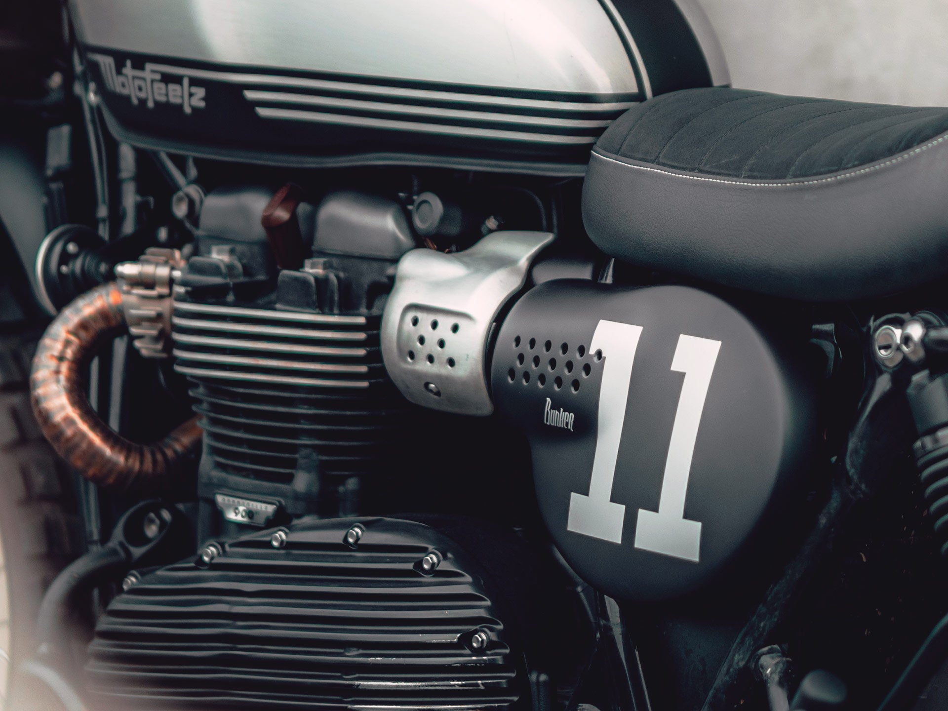 Triumph Street Scrambler PA12 Numberplate Side cover Left Matte BLACK Changing racing numbers